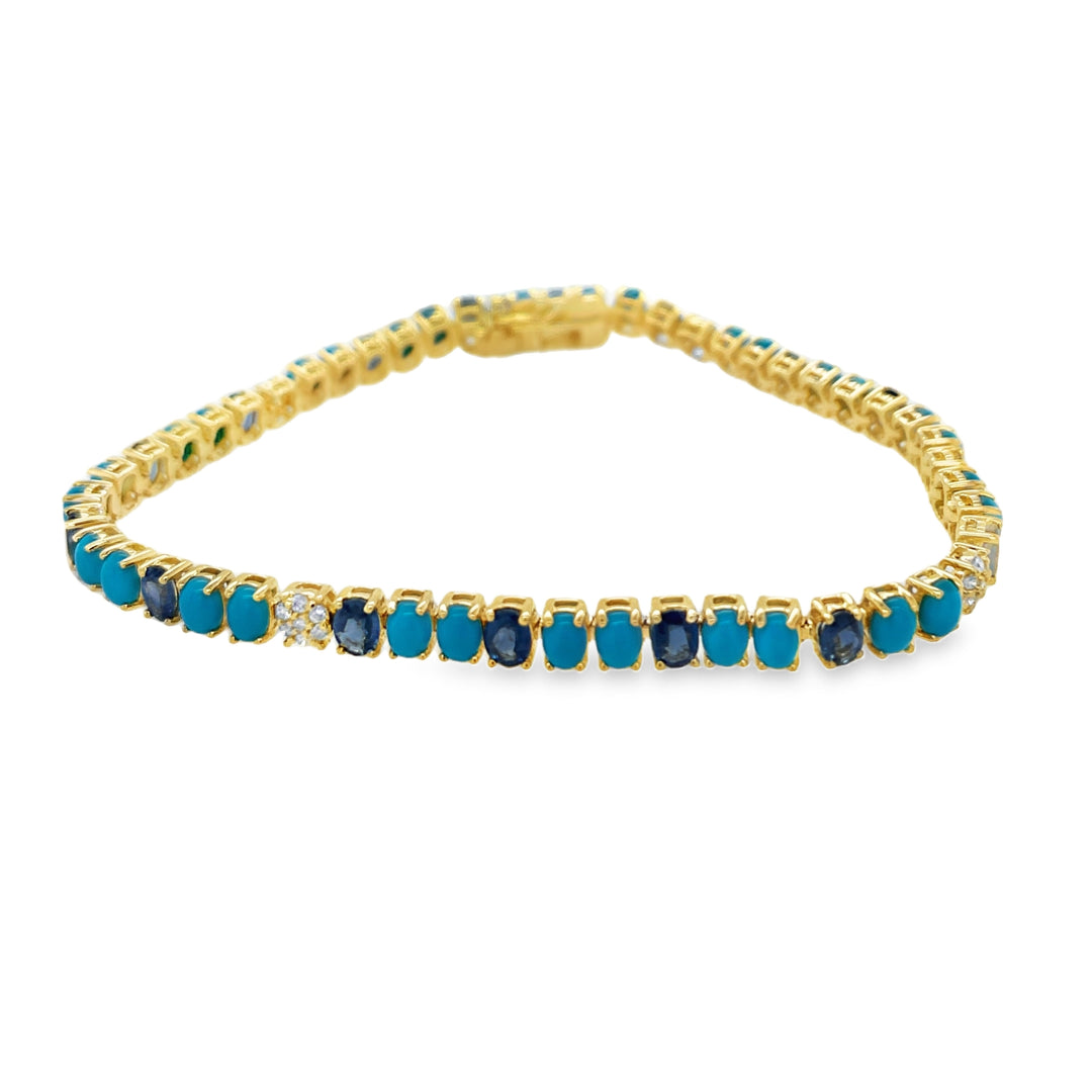 Blue Gemstones Tennis Bracelet