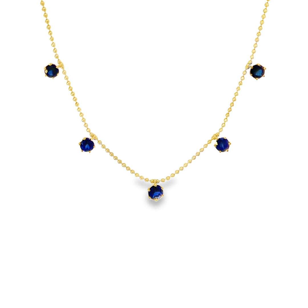 Sapphire Dangling Beaded Necklace