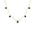 Load image into Gallery viewer, Sapphire Dangling Beaded Necklace
