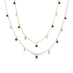 Load image into Gallery viewer, Gem and Diamonds Dangling Necklace
