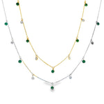Load image into Gallery viewer, Gem and Diamonds Dangling Necklace
