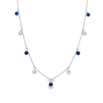 Load image into Gallery viewer, Sapphire &amp; Diamond Dangling Necklace
