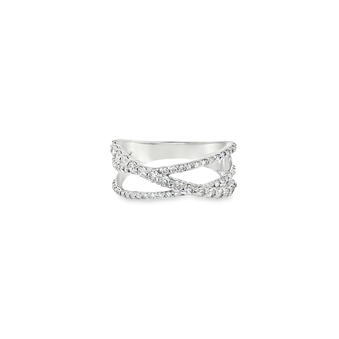 Crossed Diamond Ring