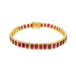 Load image into Gallery viewer, Ruby Bezel Tennis Bracelet
