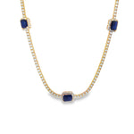 Load image into Gallery viewer, Sapphire &amp; Diamond Tennis Necklace
