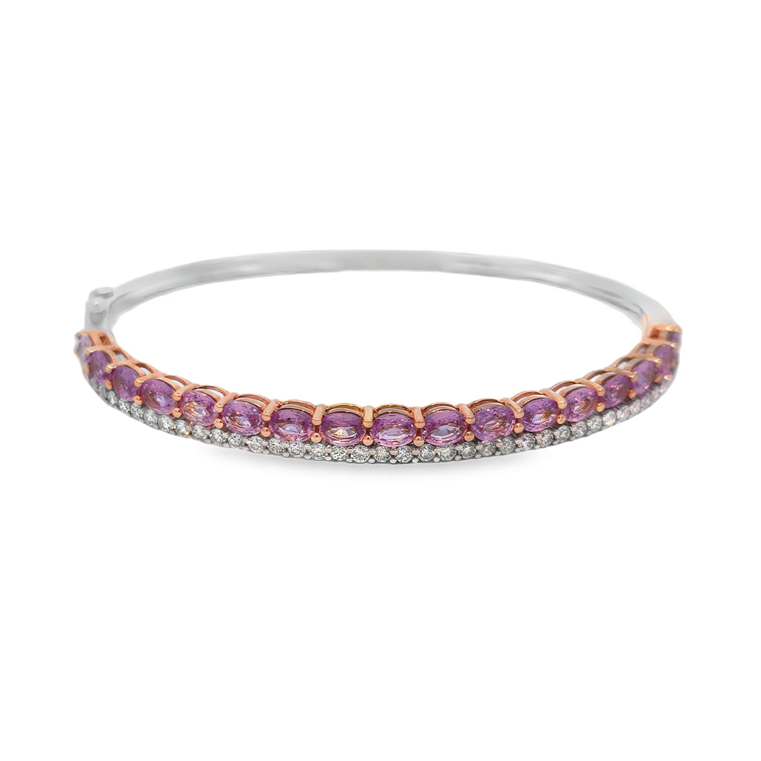 Pink Sapphire & Diamond Bangle