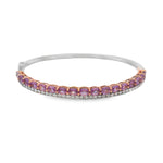 Load image into Gallery viewer, Pink Sapphire &amp; Diamond Bangle
