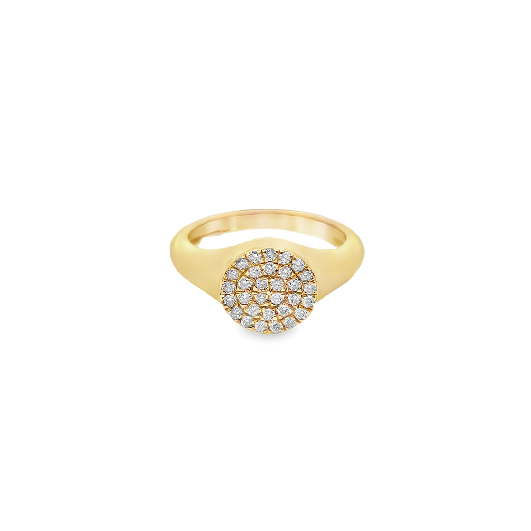 Round Diamond Signet Ring