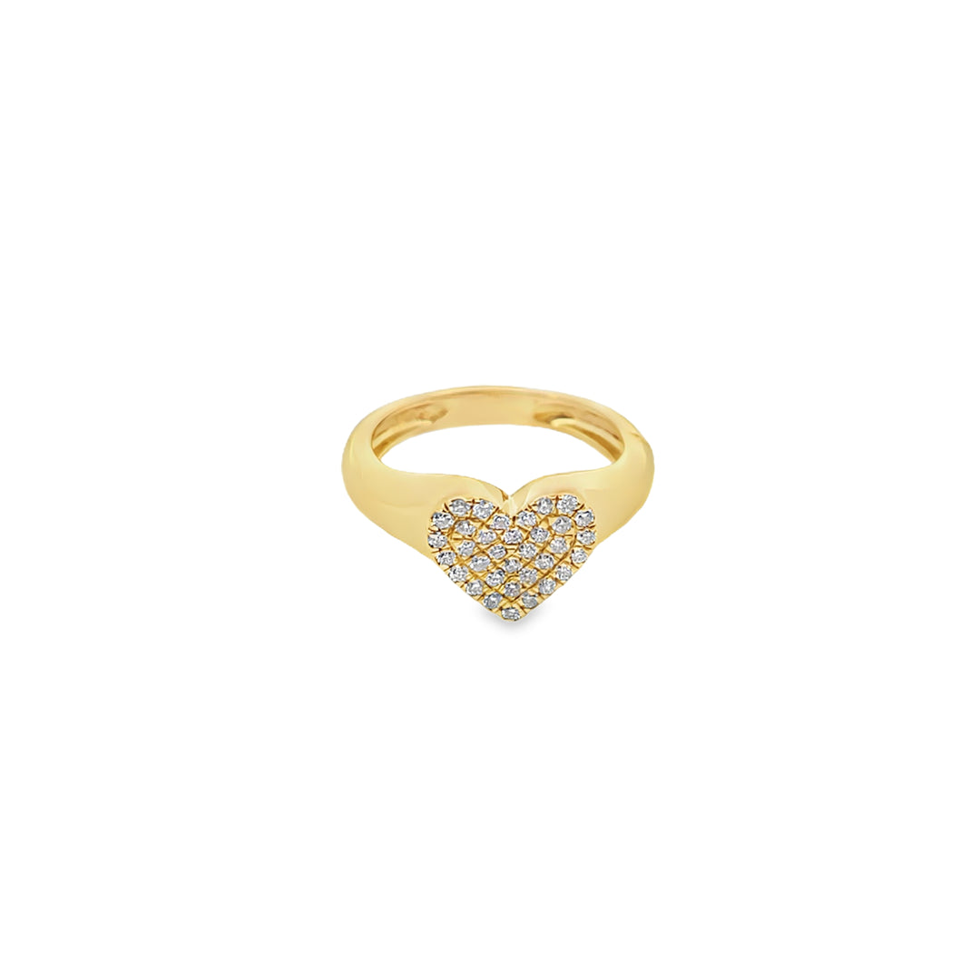 Heart Diamond Signet Ring