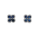 Load image into Gallery viewer, Sapphire Flower Studs
