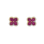 Load image into Gallery viewer, Ruby Flower Studs
