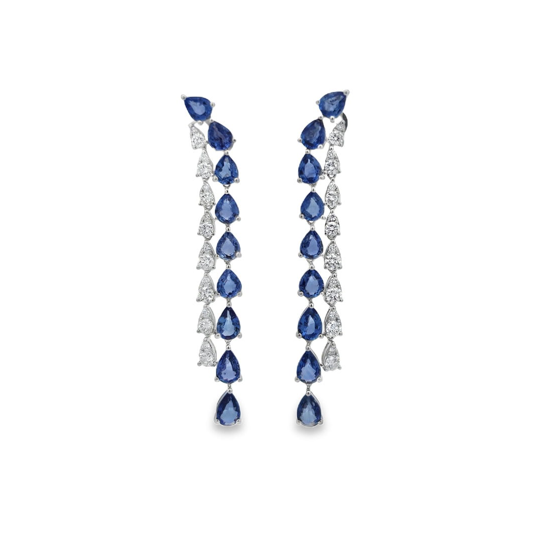 Diamond & Sapphire String Earrings