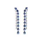Load image into Gallery viewer, Diamond &amp; Sapphire String Earrings
