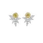Load image into Gallery viewer, Yellow Diamond Cluster Earrings

