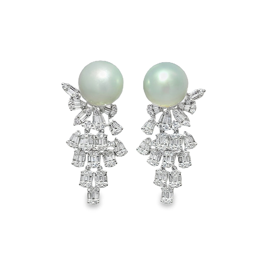 Baguette Pearl Earrings