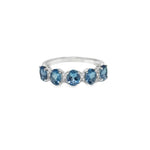 Load image into Gallery viewer, Aquamarine &amp; Diamond Half Eternity Ring
