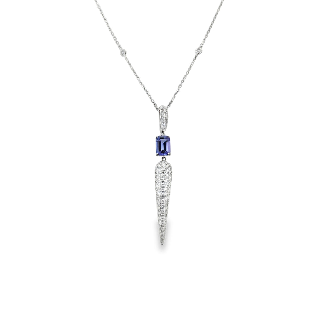 Sapphire Diamond Point Necklace