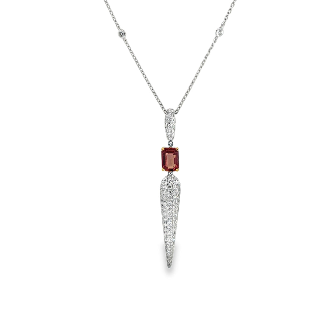 Sapphire Diamond Point Necklace