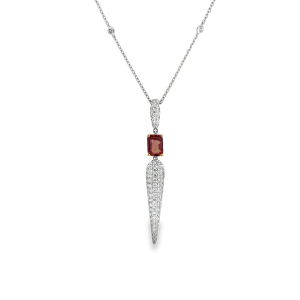 Sapphire Diamond Point Necklace