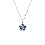 Load image into Gallery viewer, Sapphire &amp; Diamond Flower Pendant
