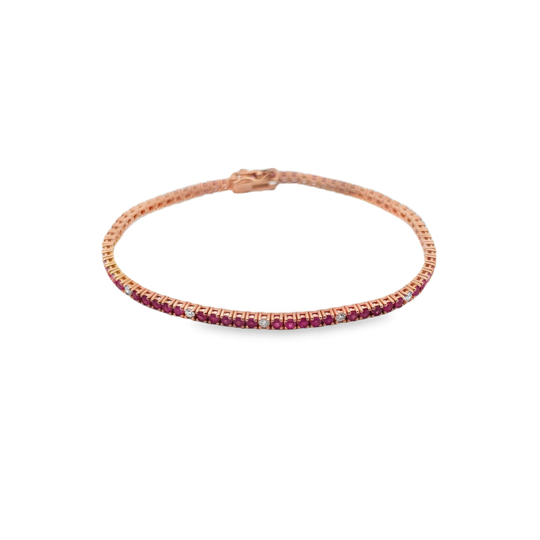 Pink Sapphire & Diamond Bracelet
