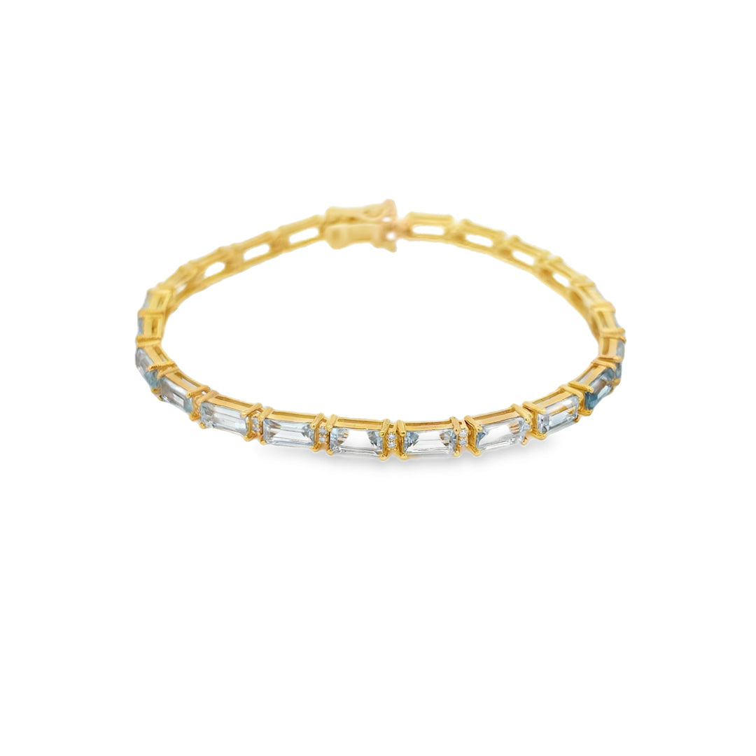 Aquamarine & Diamond Bracelet