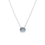 Load image into Gallery viewer, Oval Aquamarine Solitaire Necklace
