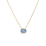 Load image into Gallery viewer, Oval Aquamarine Solitaire Necklace

