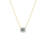 Load image into Gallery viewer, Aquamarine Necklace with Diamond Halo

