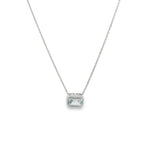 Load image into Gallery viewer, Aquamarine Necklace with Diamond Halo
