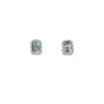 Load image into Gallery viewer, Aquamarine Studs with Diamond Halo
