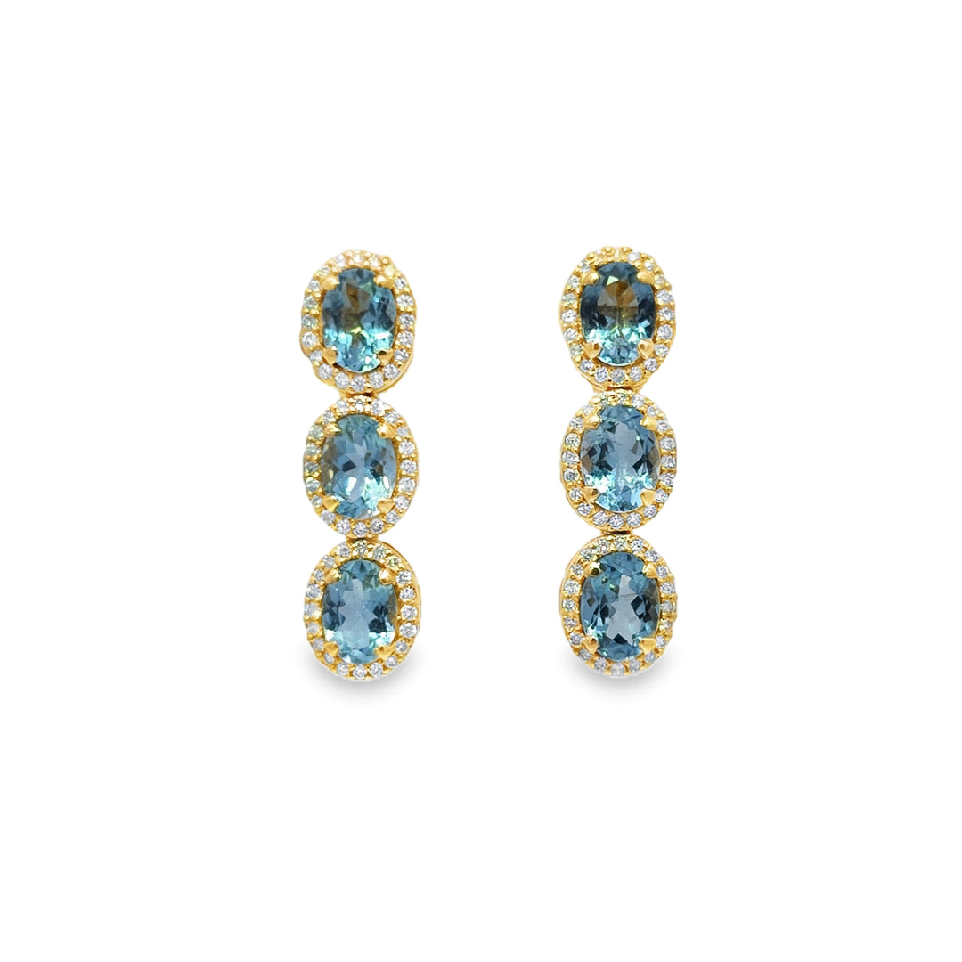 Oval Aquamarine Earrings