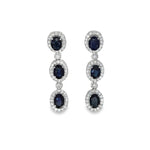 Load image into Gallery viewer, Sapphire Long Oval Earrings
