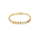 Load image into Gallery viewer, Multicolor Sapphire Bezel Tennis Bracelet
