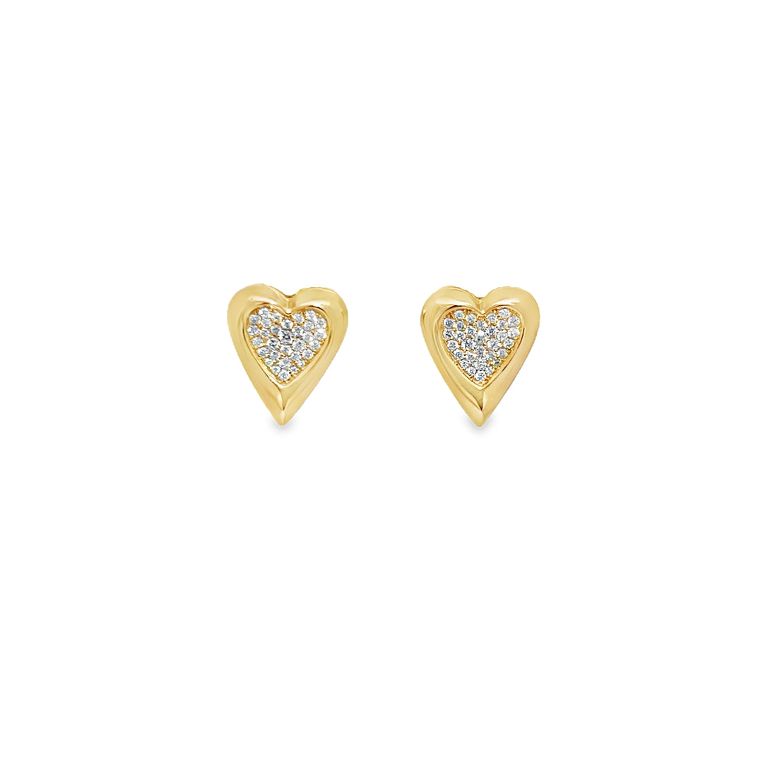Diamond Heart Bezel Studs