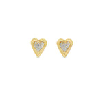 Load image into Gallery viewer, Diamond Heart Bezel Studs
