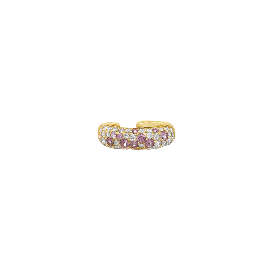 Pink Sapphire & Diamond Earcuff