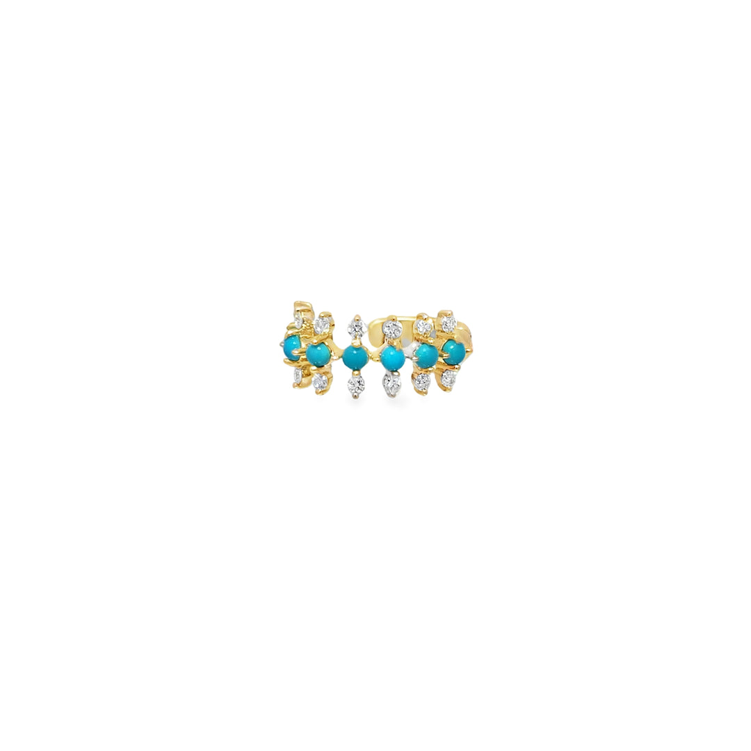 Turquoise & Diamond Earcuff