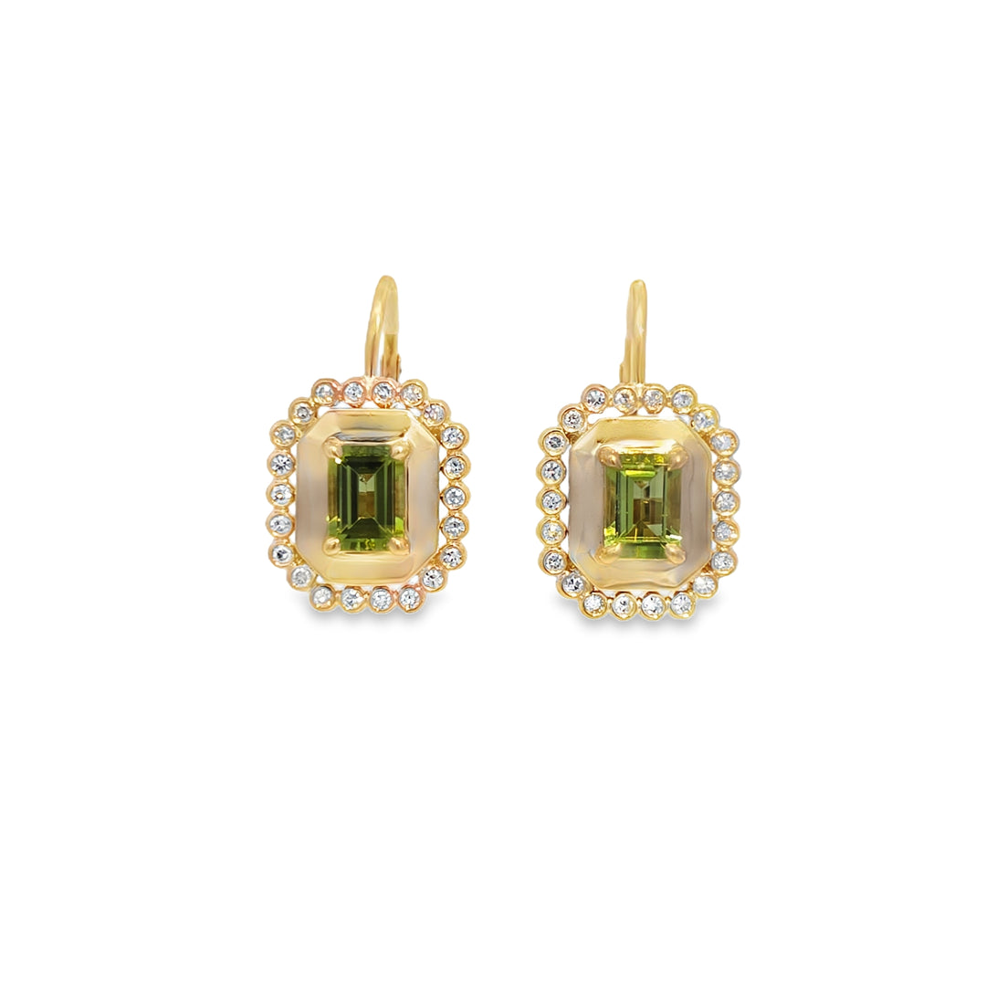 Gem & Diamond Drop Earrings