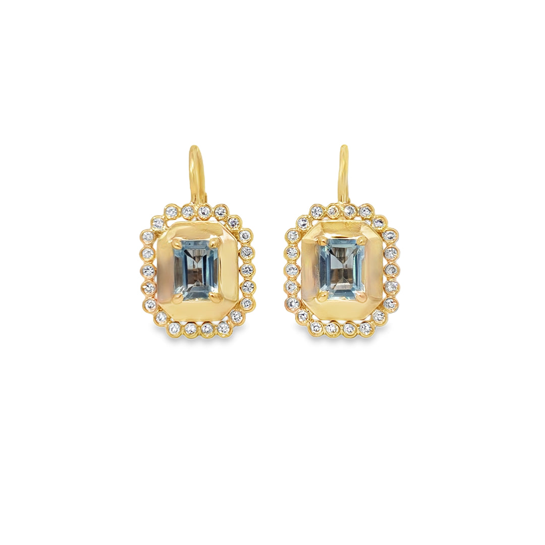 Gem & Diamond Drop Earrings