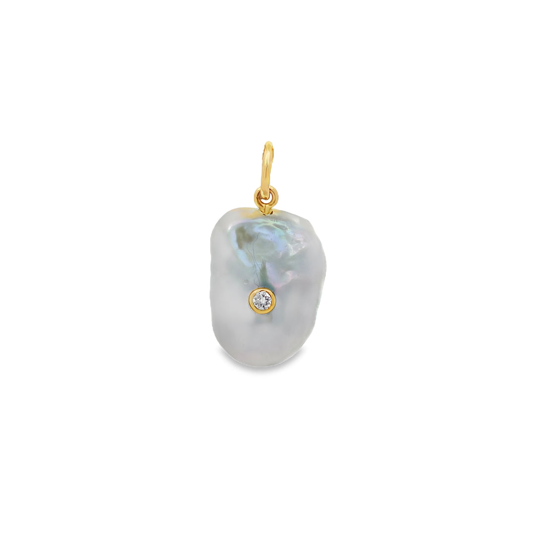 Baroque Pearl and Diamond Pendant