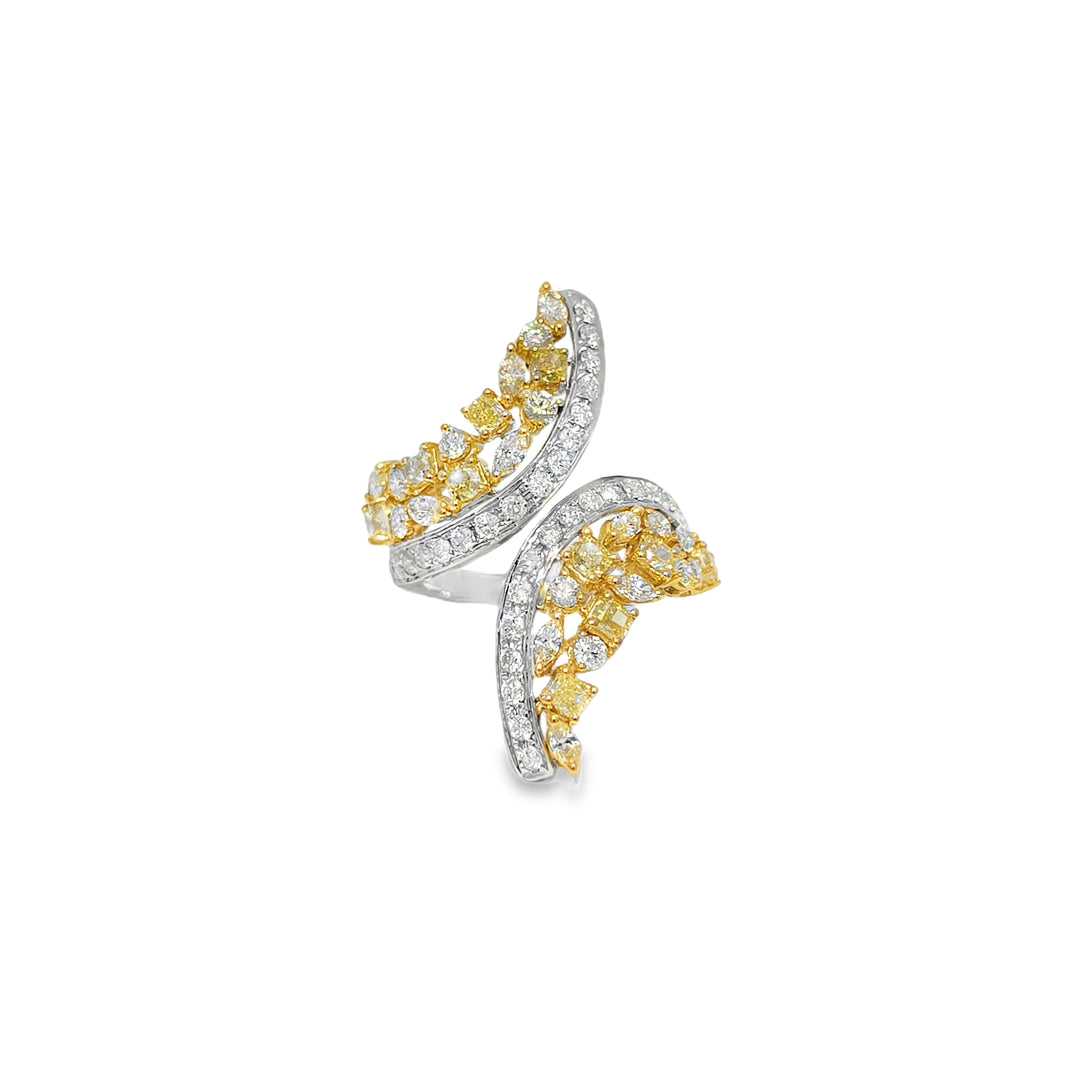 Yellow Diamond Spiral Ring
