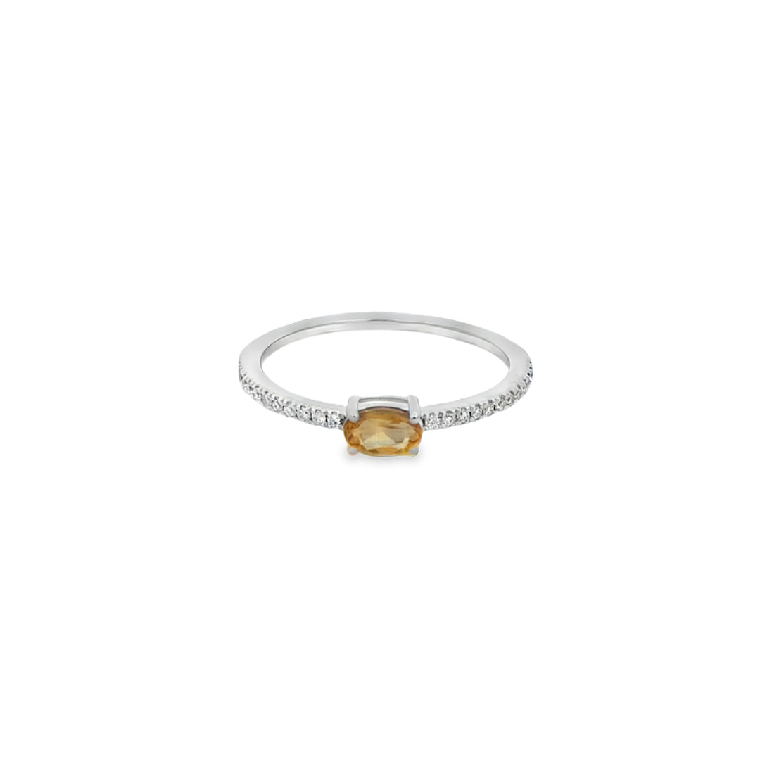 Citrine Half Eternity Ring