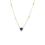 Load image into Gallery viewer, Sapphire Heart Necklace with Diamonds
