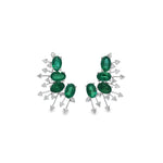 Load image into Gallery viewer, Emerald &amp; Diamond Climber Earrings
