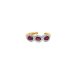 Load image into Gallery viewer, Triple Ruby and Diamond Earcuff
