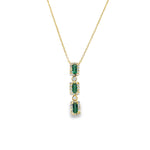 Load image into Gallery viewer, Emerald &amp; Diamond Elongated Necklace

