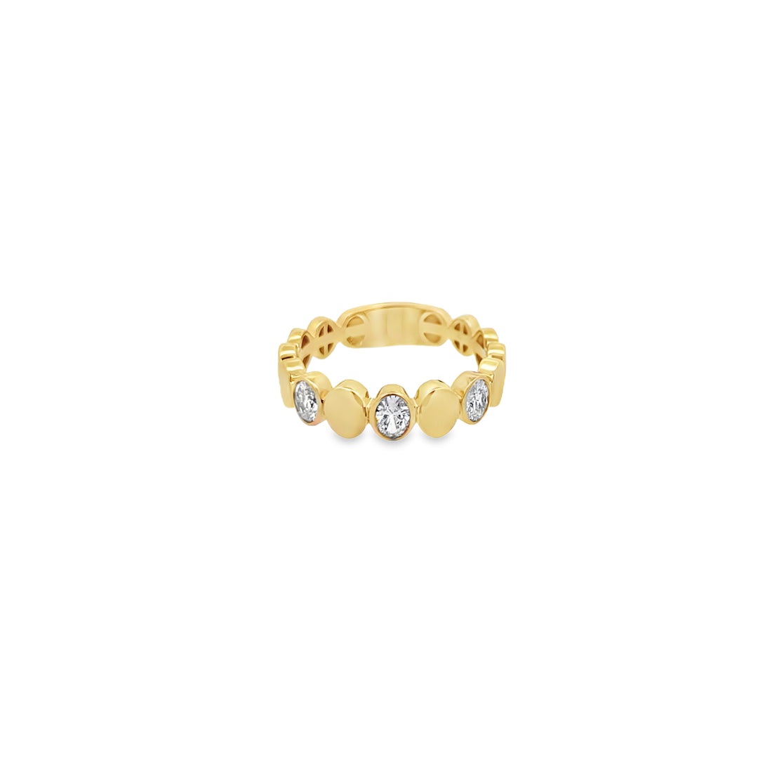 Oval Diamonds Golden Ring