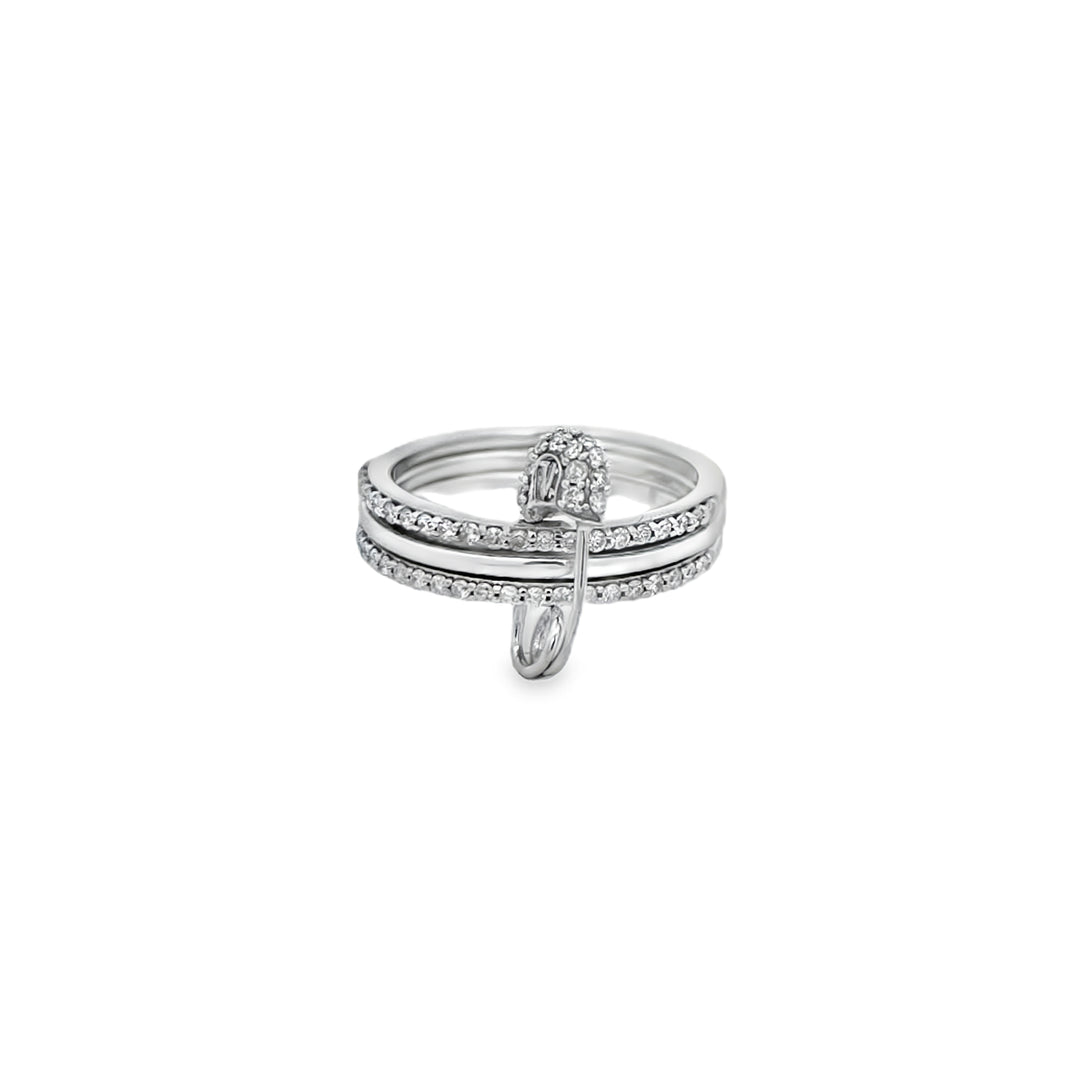 Safety Pin Diamond Ring