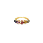 Load image into Gallery viewer, Multicolor Sapphire Half Eternity Ring
